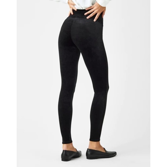 Spanx Velvet High Rise Slim Stretch Pull-On Shaping Leggings Black Large - Picture 3 of 14